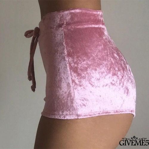 Quần short vải nỉ màu trơn thiết kế dây rút phong cách mùa hè gợi cảm cho nữ