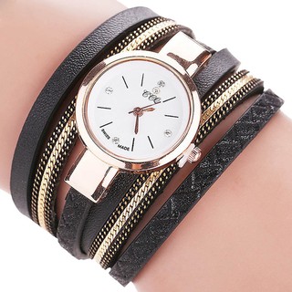 Đồng hồ analog máy quartz dây da phong cách Swiss