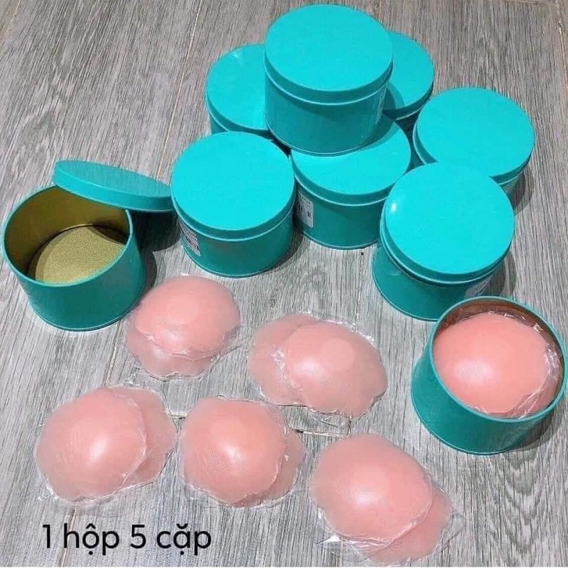 Hộp 5 cặp dán ngực, miếng dán ti silicon tái sử dụng nhiều lần ( TUYỂN SỈ )