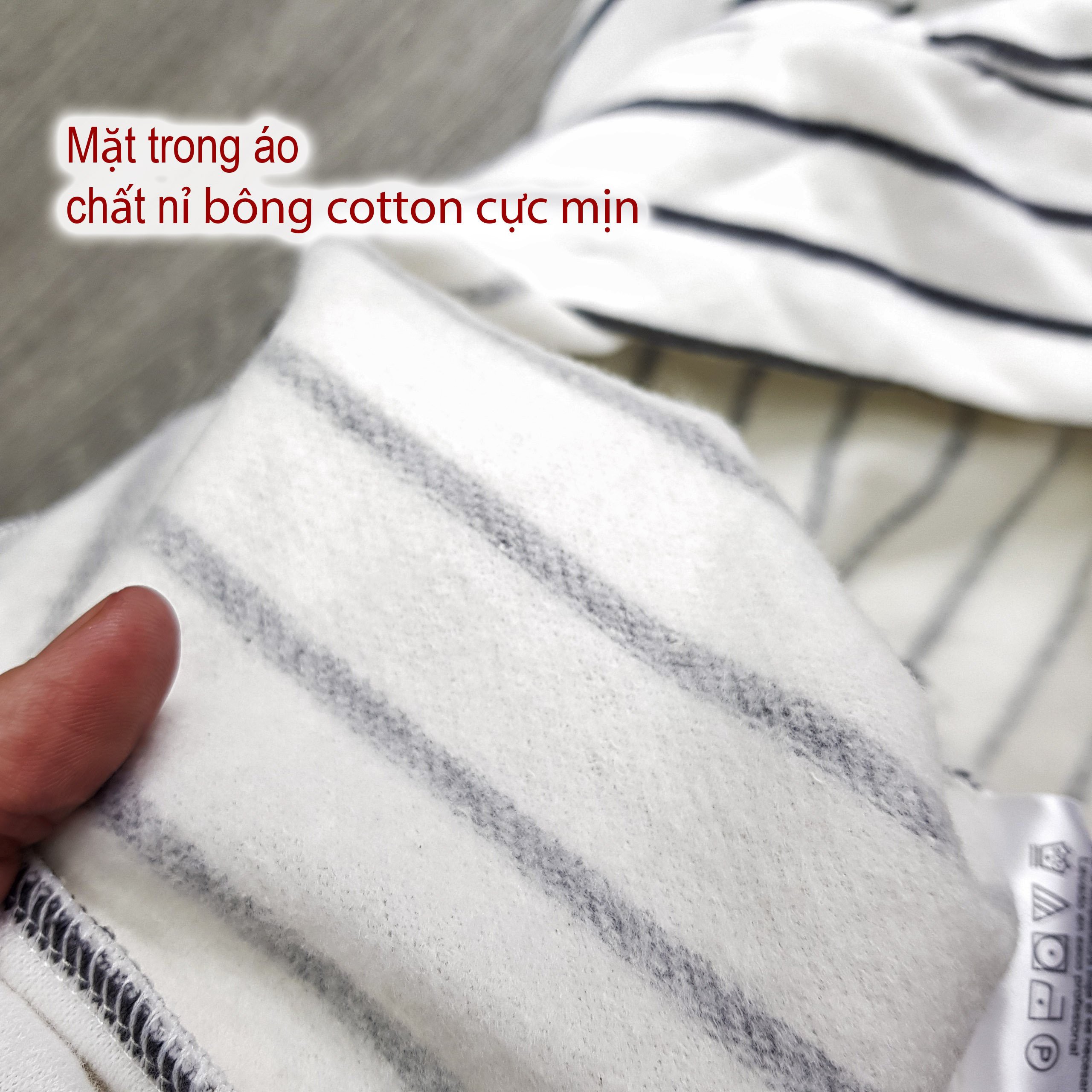 Áo Hoodie Nam Nữ Sọc Ngang Tay Dài Xỏ Ngón - Chất nỉ cotton mềm mịn