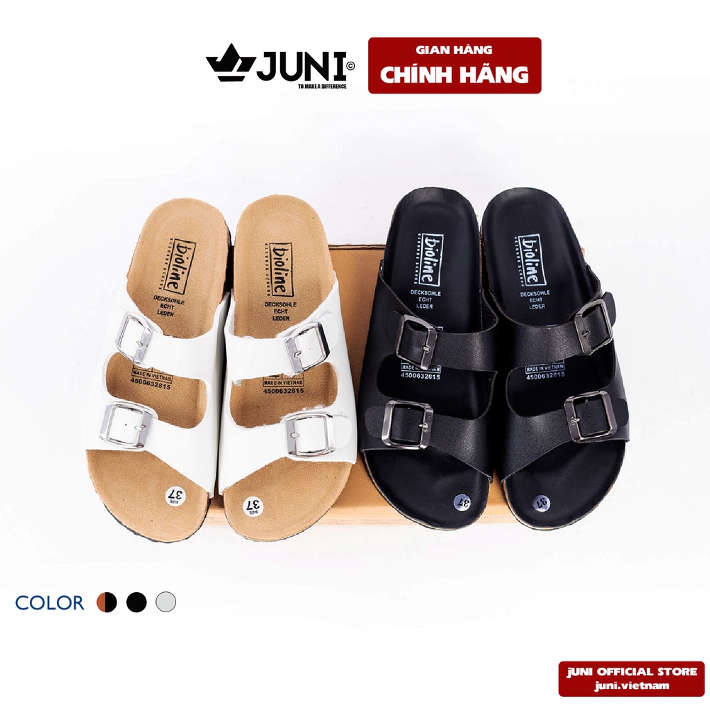 [DA PU-CHỐNG NƯỚC] PU01- Dép sandal quai ngang da PU, đế trấu Bioline - Xuất khẩu châu Âu - Juni Store