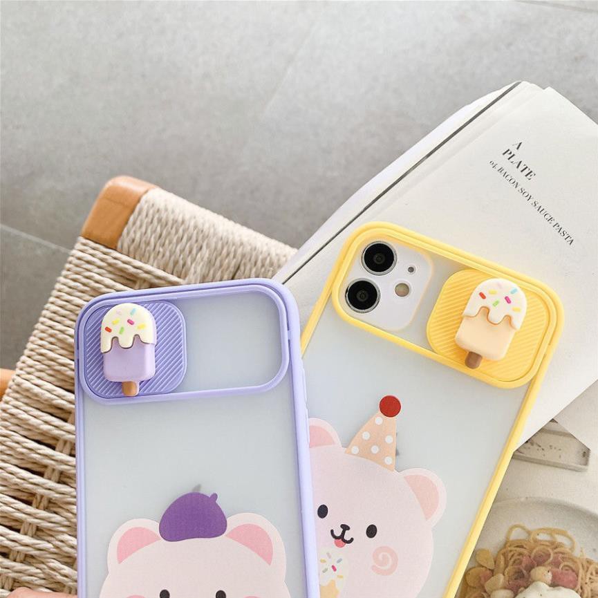 Ốp lưng iphone trượt camera  Gấu và kem 6/6s/6plus/6splus/ 7plus/ 8plus / x /xs /xs max /11 /11 promax | WebRaoVat - webraovat.net.vn