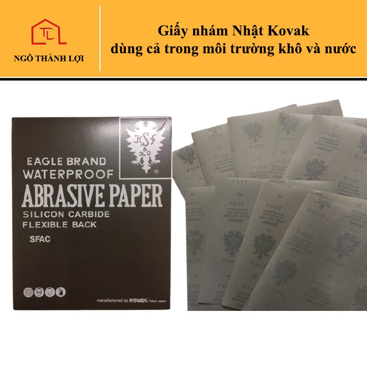 Giấy nhám Nhật Kovak P100 / P120 / P150 / P180 / P220 / P240 / P280 / P320 / P400 / P600 / P800 / P1000 / P1500 / P2000