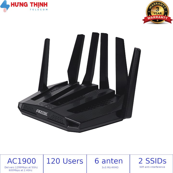 APTek Router Wifi A196GU Dual Band AC1900