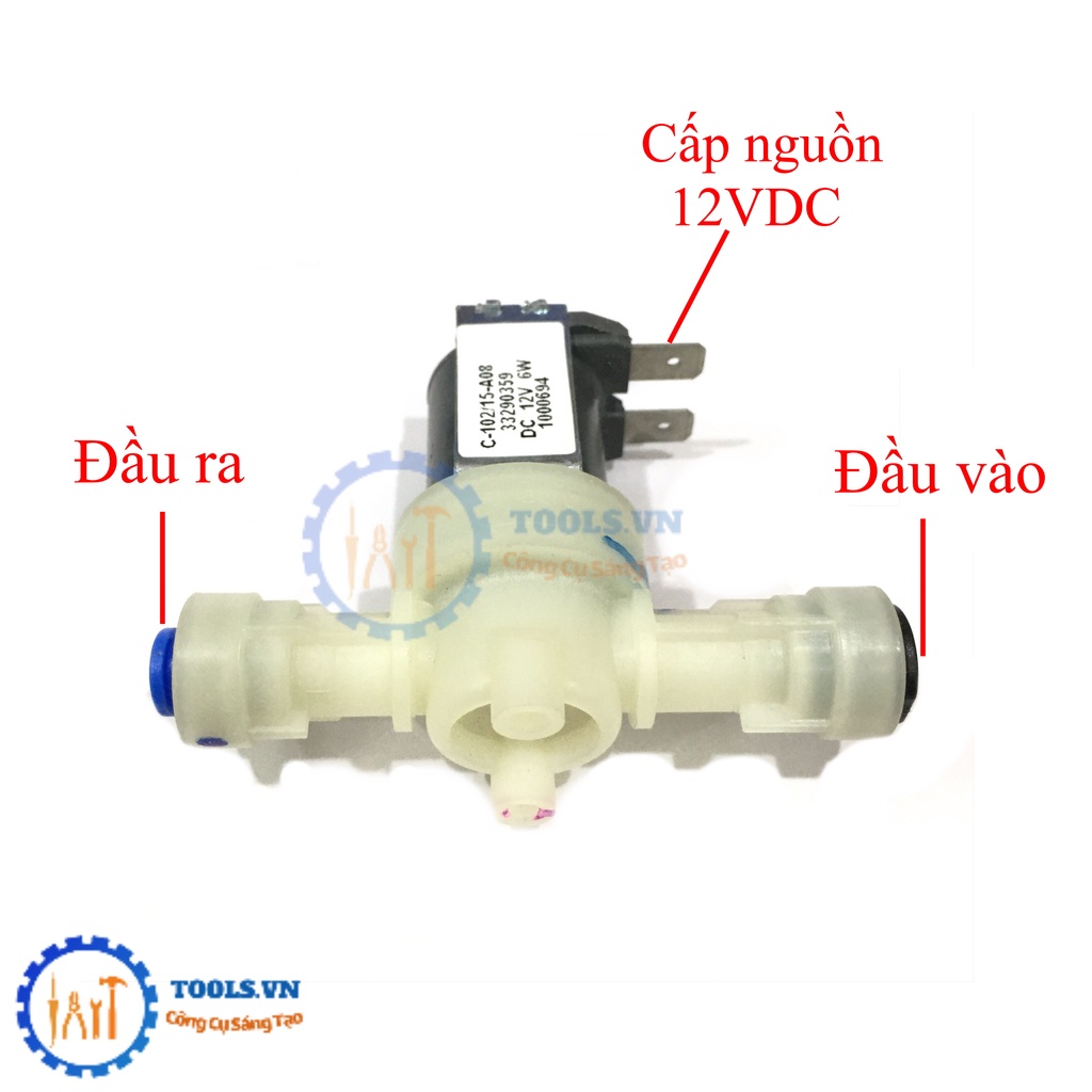VAN NƯỚC ĐIỆN TỪ THƯỜNG ĐÓNG 12VDC 6W PHI 6MM VÀ 8MM