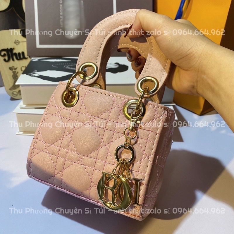 Túi đeo chéo LADY Đio mini size 13 thời trang  hot trend tặng kèm chùm logo (cam kết hàng chuẩn hình