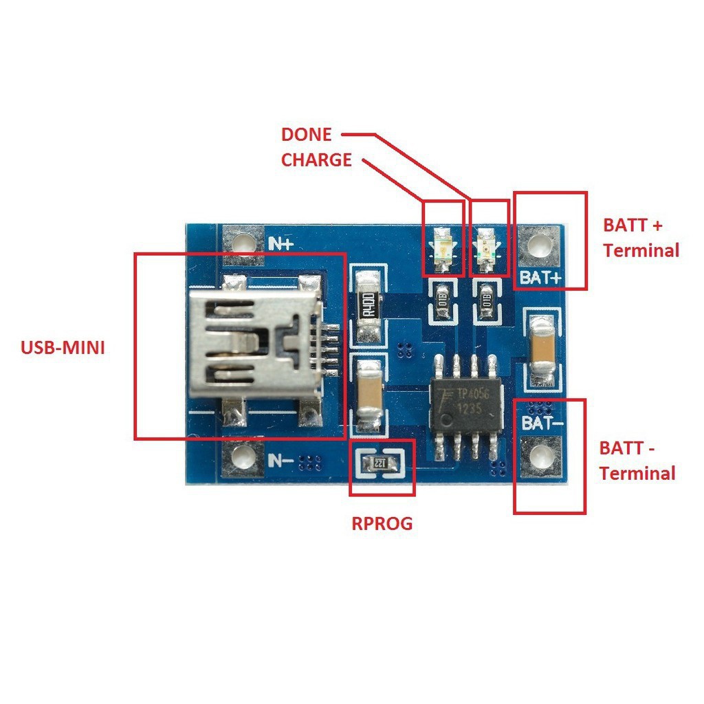 Module sạc pin lithium TP4056 1A cổng micro usb