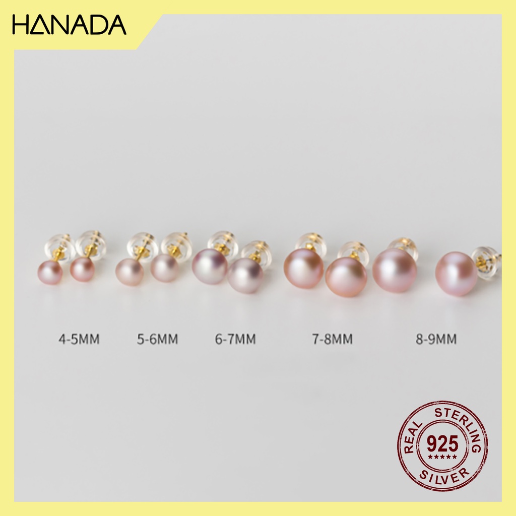 Bông Tai Bạc 925 Hanada KhuyênTai N.G.Ọ.C T.R.A.I Đơn Giản Phong Cách Cổ Điển Sang Trọng 0752
