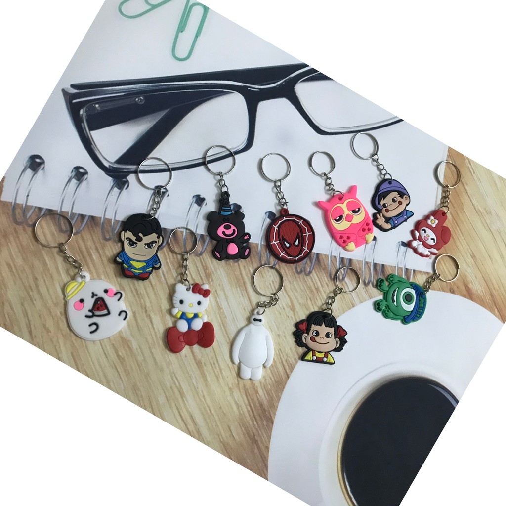 Combo 100 móc khoá thú dẻo size 4cm trộn hơn 20 mẫu