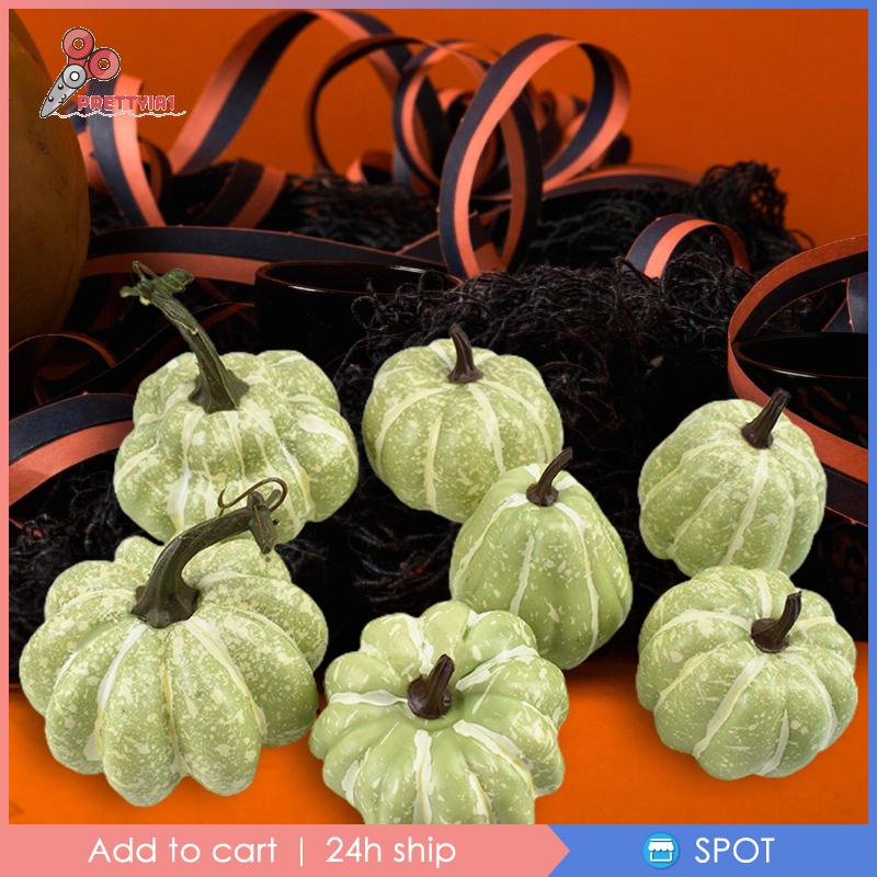 [Prettyia1] Đồ Trang Trí Bàn Ăn Hình Bí Ngô Halloween Bằng Xốp DIY