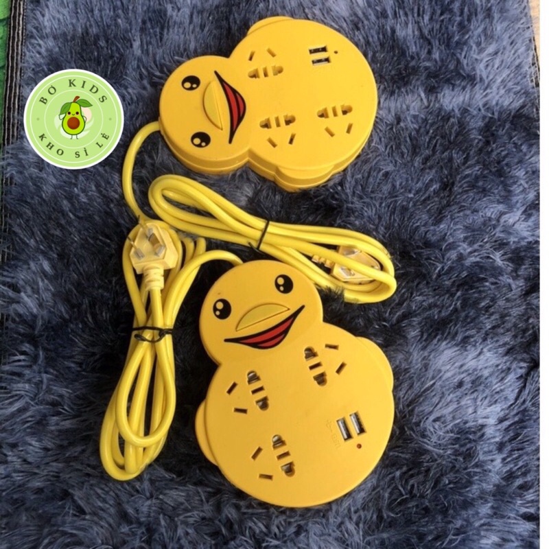 Ổ Cắm Điện Đa Năng Có Cổng USB hình con vịt vàng PHÍCH CẮM 3 CHÂN tiện lợi