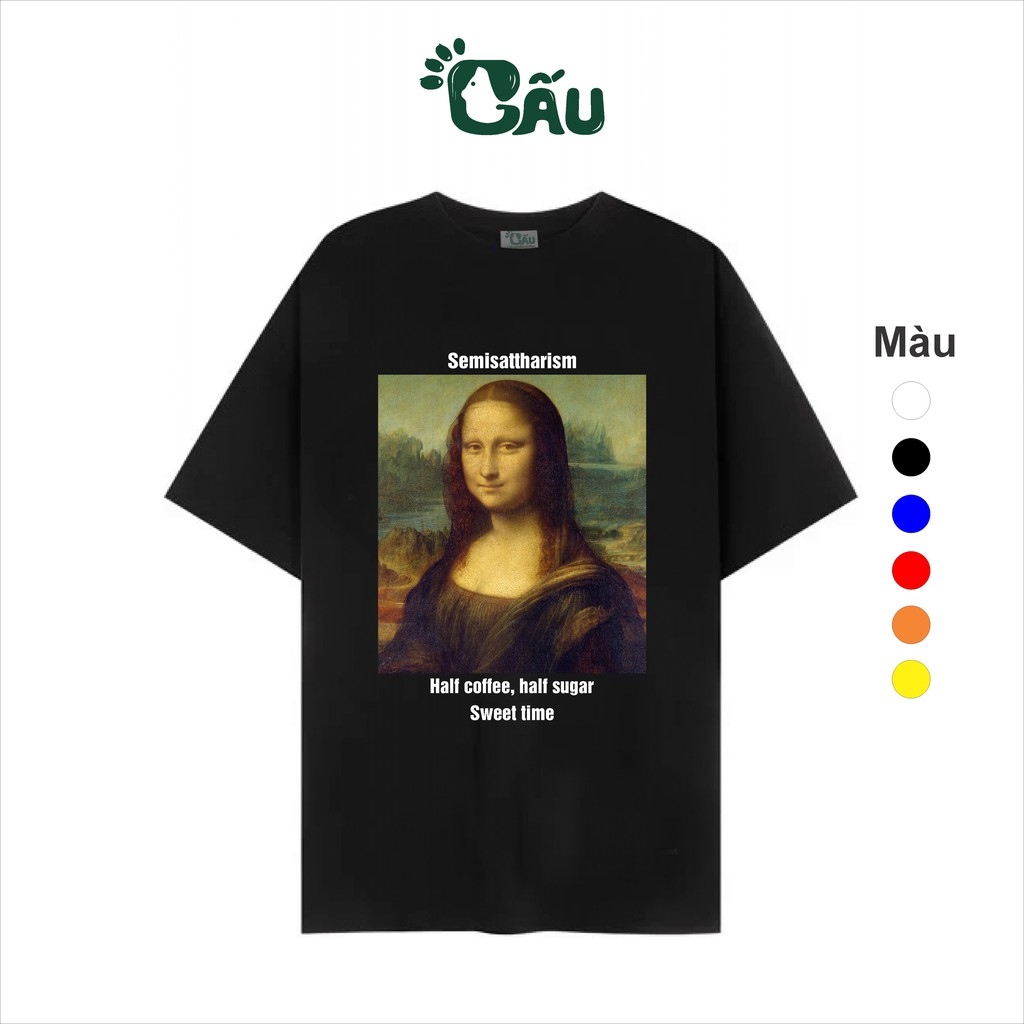 Áo thun tay lỡ 194SHOP Unisex form rộng vải coton co dãn, phong cách Local Brand - Bức Họa Nàng Mona Lisa 2