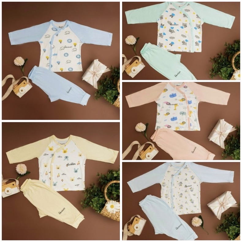 Bộ sơ sinh Minky Moncài lệch cao cấp chất đẹp cho bé