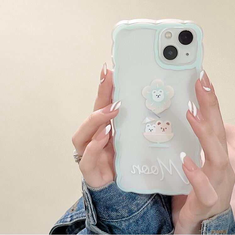 Ốp lưng iphone Ốp Điện Thoại Silicon In Hình Gấu Hoạt Hình Cho iPhone12Pro 14promax 14pro 6 / 7 / 8Plus / Pro / Max / 14-14 Dinuo case