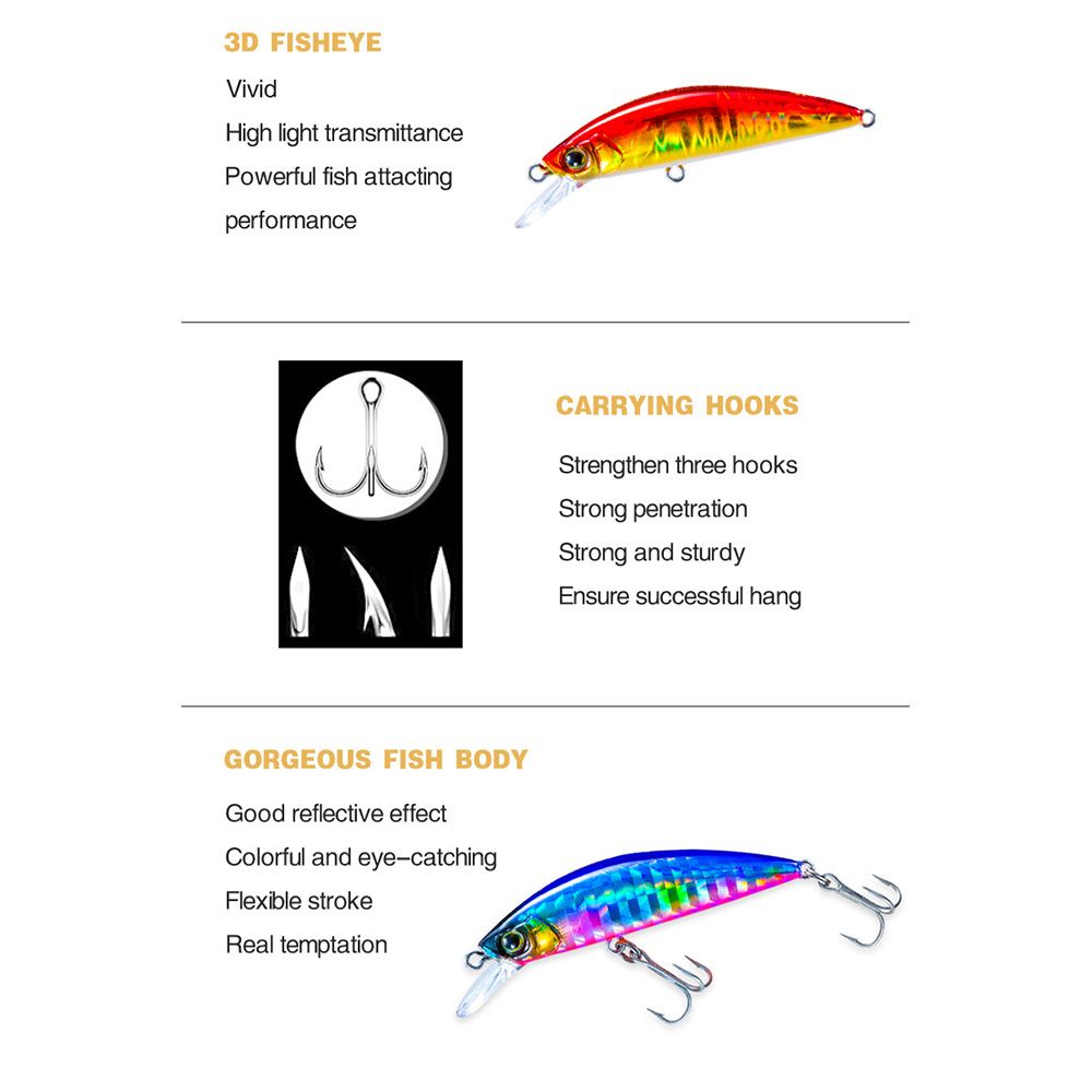 Mồi Giả Nhử Cá 50mm 6g Gắn Kèm Móc Câu Tiện Dụng