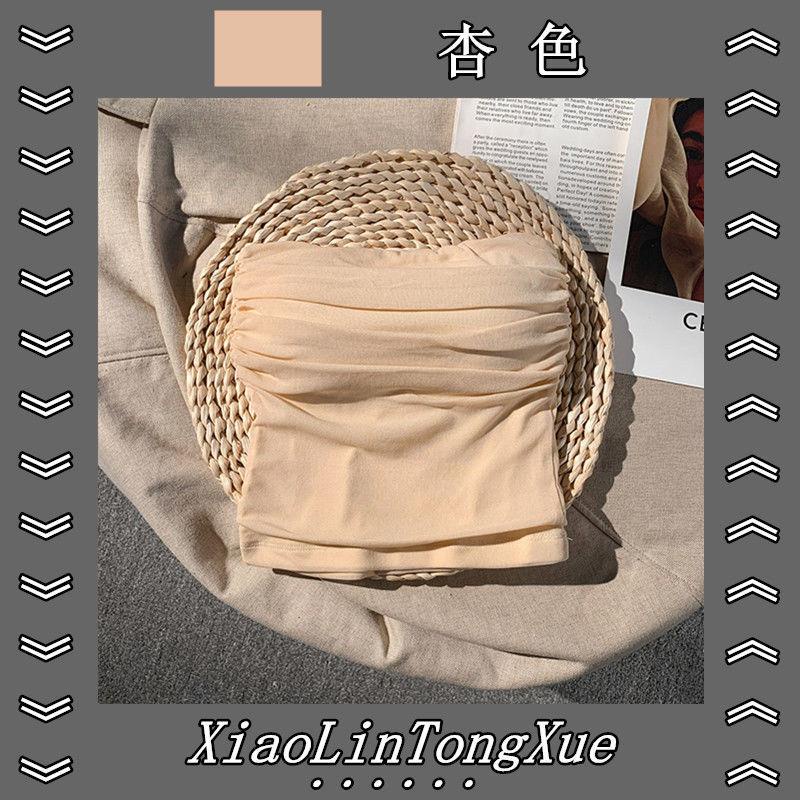 Áo Ống Màu Đỏ Dạng Ống Có Miếng Đệm Ngực Thời Trang Mùa Hè Cho Nữ