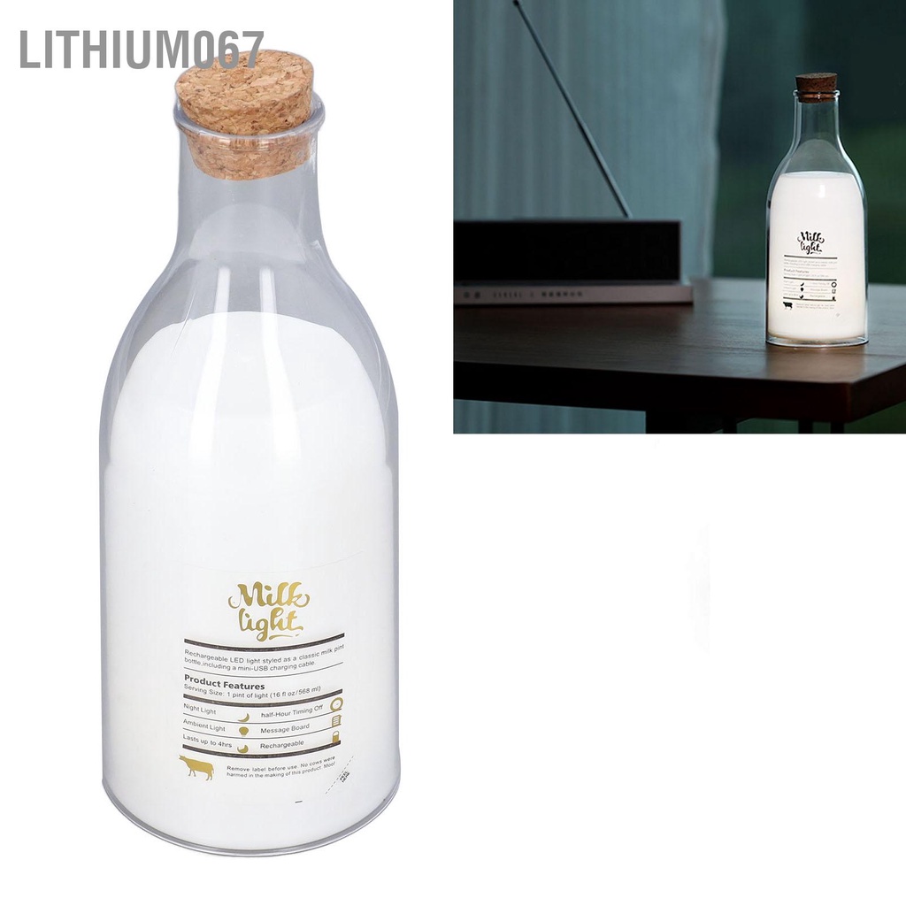 Lithium067 Đèn LED ban đêm Chai sữa Đầu giường ngủ đọc sách để trang trí phòng khách Phòng