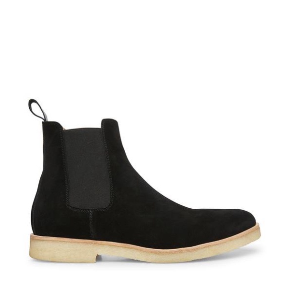 Giày Chelsea boots cao cổ thời trang nam chất liệu da lộn đế độn 3.5cm màu đen