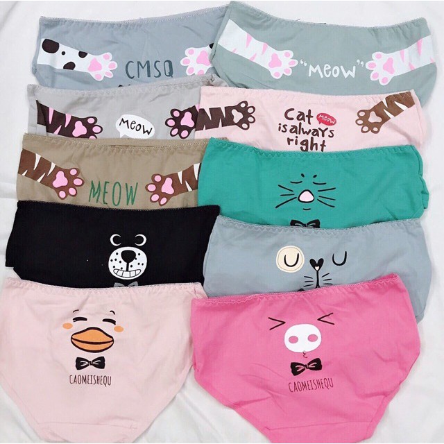 Quần lót cotton cute cho bạn gái combo 10 quần QLCUTE168 hàng sịn cao cấp | BigBuy360 - bigbuy360.vn