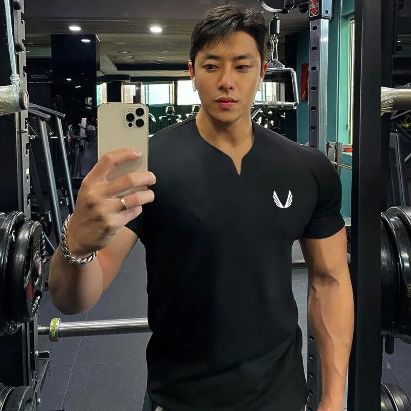 Áo thun cotton thoáng khí in họa tiết thời trang đơn giản mùa hè mới cho nam