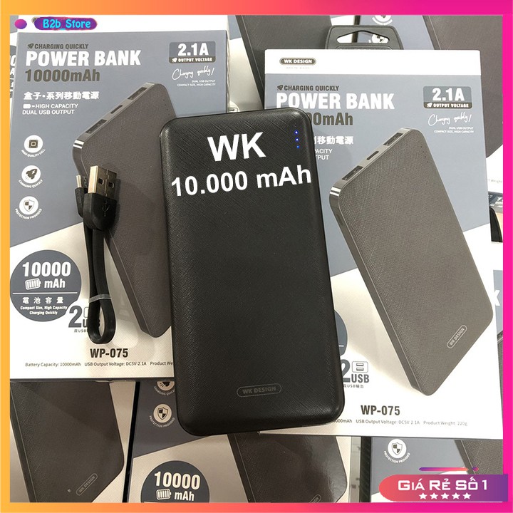 Pin sạc dự phòng 10000mah remax với thiết kế vân sọc chống trơn 2 đầu ra giúp sạc pin dự phòng điện thoại tiện ích