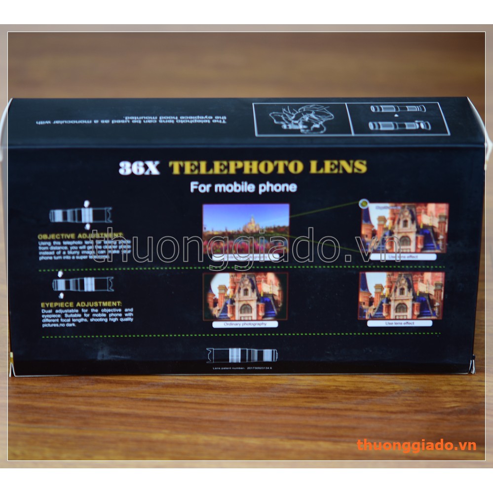 Ống nhòm kiêm lens chụp ảnh telephoto zoom 36X cho điện thoại