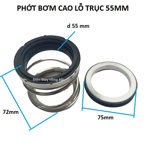 Phớt bơm nước lò xo cao trục 55mm