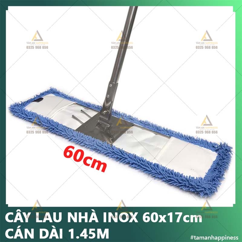 Cây chổi lau nhà công nghiệp inox bản RỘNG 60cm, siêu tiện dụng hàng loại 1 siêu bền, siêu sạch