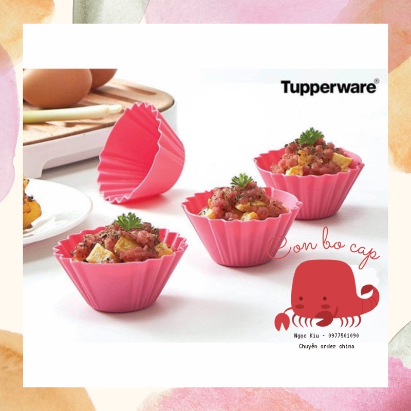 Chén/ Khuôn Silicon Làm Bánh Cupcake Chính Hãng Tupperware - Sử Dụng Được Trong Lò Nướng, Nồi Chiên Không Dầu
