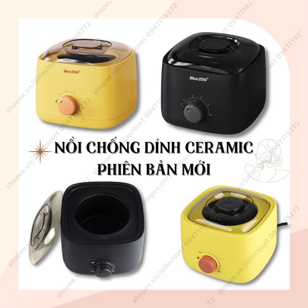 [ĐỘC QUYỀN] Nồi nấu sáp wax lông chống dính ceramic nhập khẩu cao cấp tặng 50gr sáp wax lông hard wax beans và que gỗ