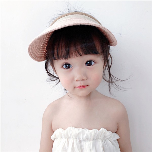 Mũ Cói Chống Nắng Mùa Hè Dễ Thương Phong Cách Hàn Quốc Cho Bé Trai Bé Gái