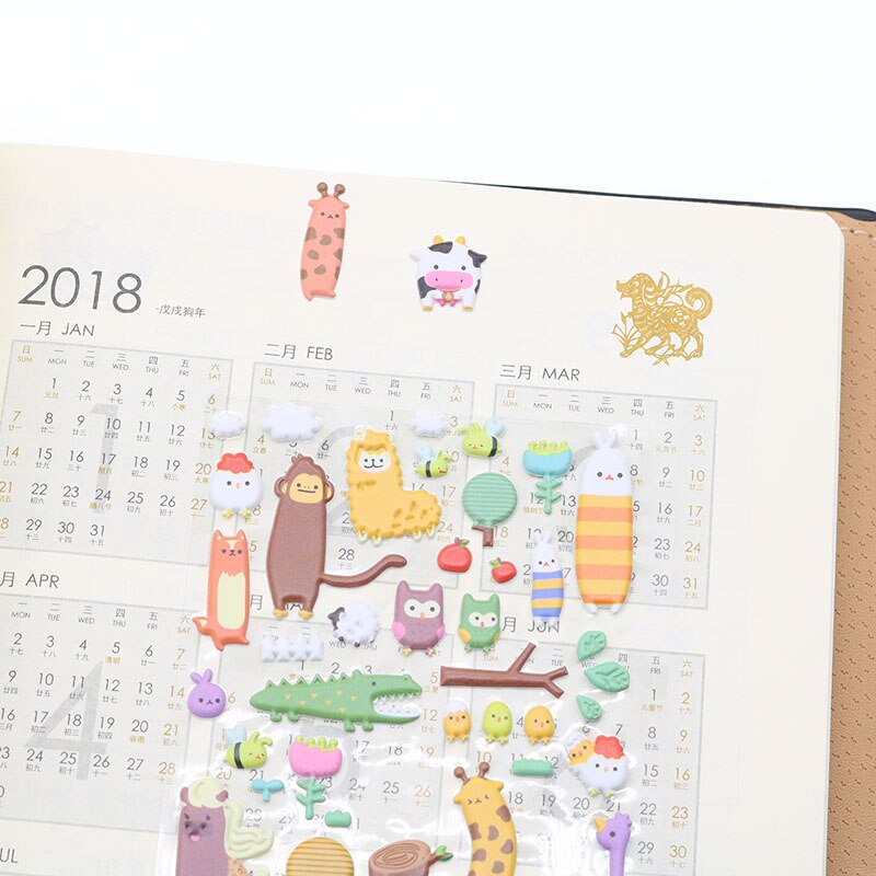 Set 3 Miếng Dán Hình Động Vật 3d Dễ Thương Cho Bé