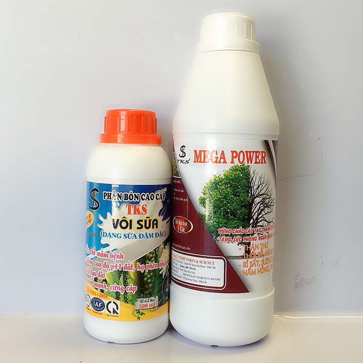 COMBO PHÒNG TRỪ THÁN THƯ, THỐI NHŨN- TKS MEGA POWER 1L + VÔI SỮA 500ML