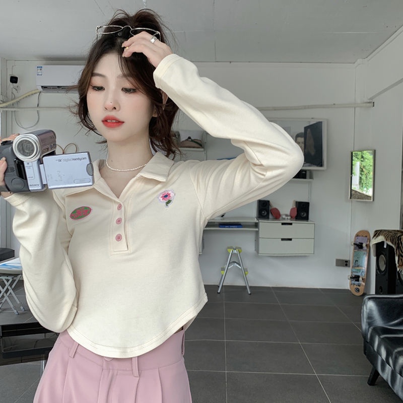 Jiashucheng Áo Sơ Mi Ngắn Ôm Dáng Tay Dài Phong Cách Mới Cho Nữ