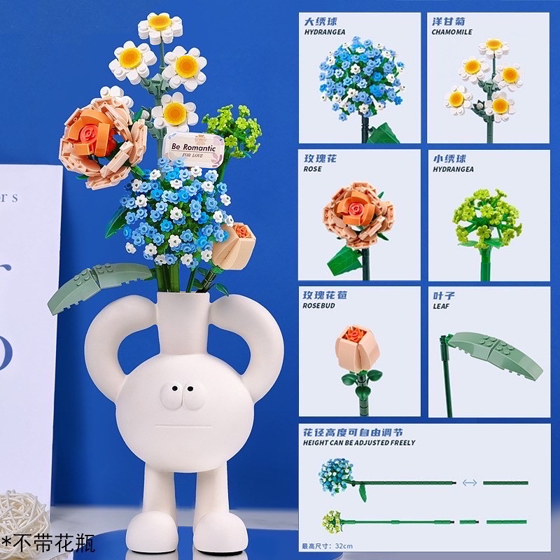 Đồ chơi xếp hình mô hình lắp ráp lOz 1657 1658 1659 1670 1671 1672 tạo hình BÓ HOA  II NANOBLOCKS