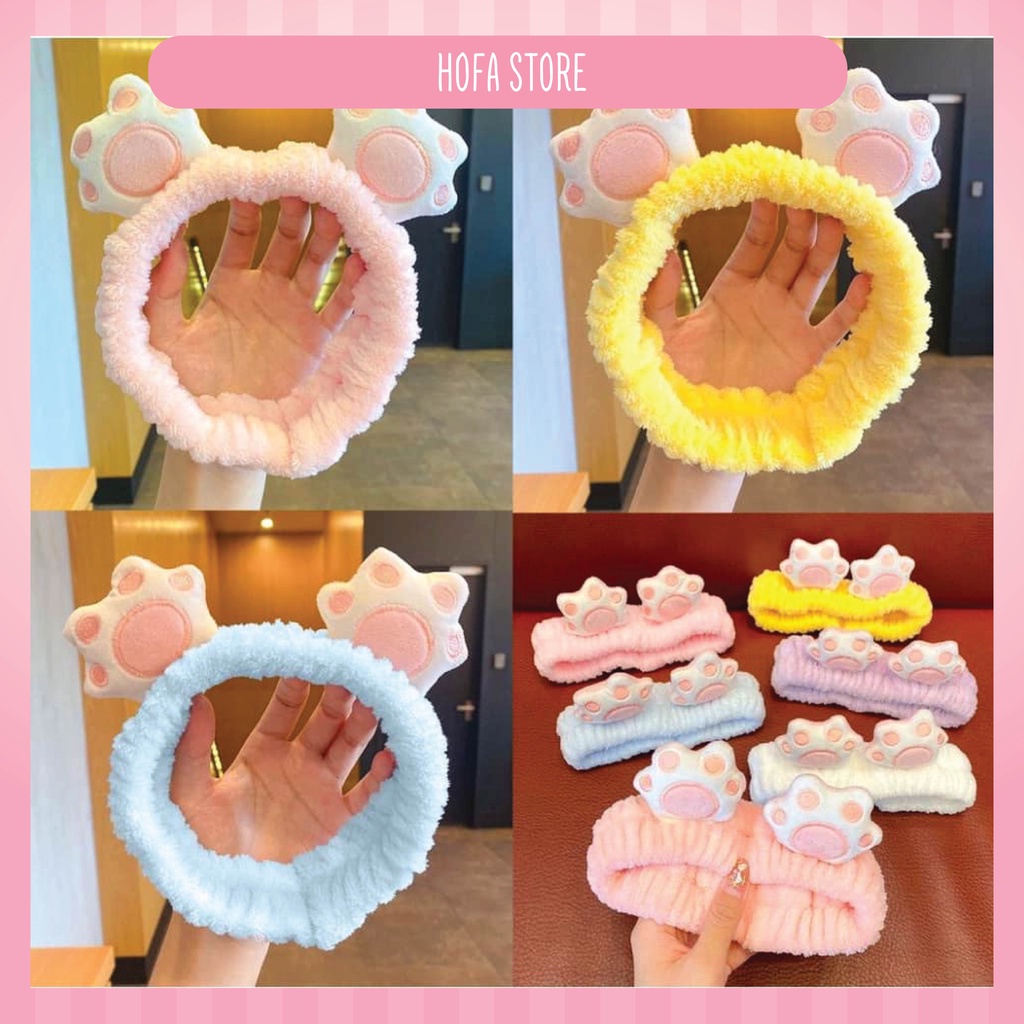 Băng đô trang điểm bàn chân mèo cute phong cách Hàn Quốc cao cấp dành cho nữ