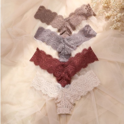 Quần Lót Ren Lọt Khe Chữ T Sexy Gợi Cảm Màu Trơn Mềm Mịn CHICHI Bra - 390