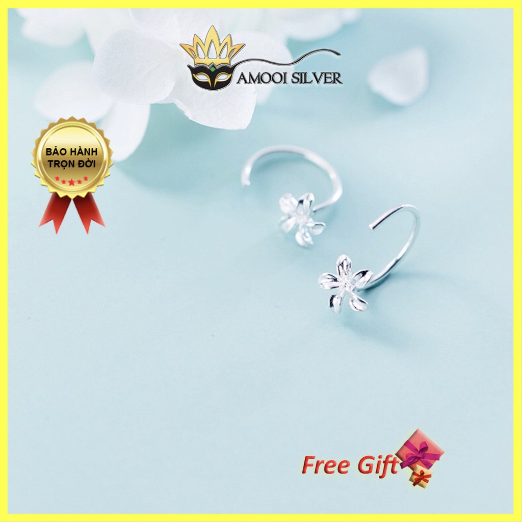 [Mã BMLT35 giảm đến 35K đơn 99K] Bông tai bạc S925 hoa móc - Amooi Silver AB80