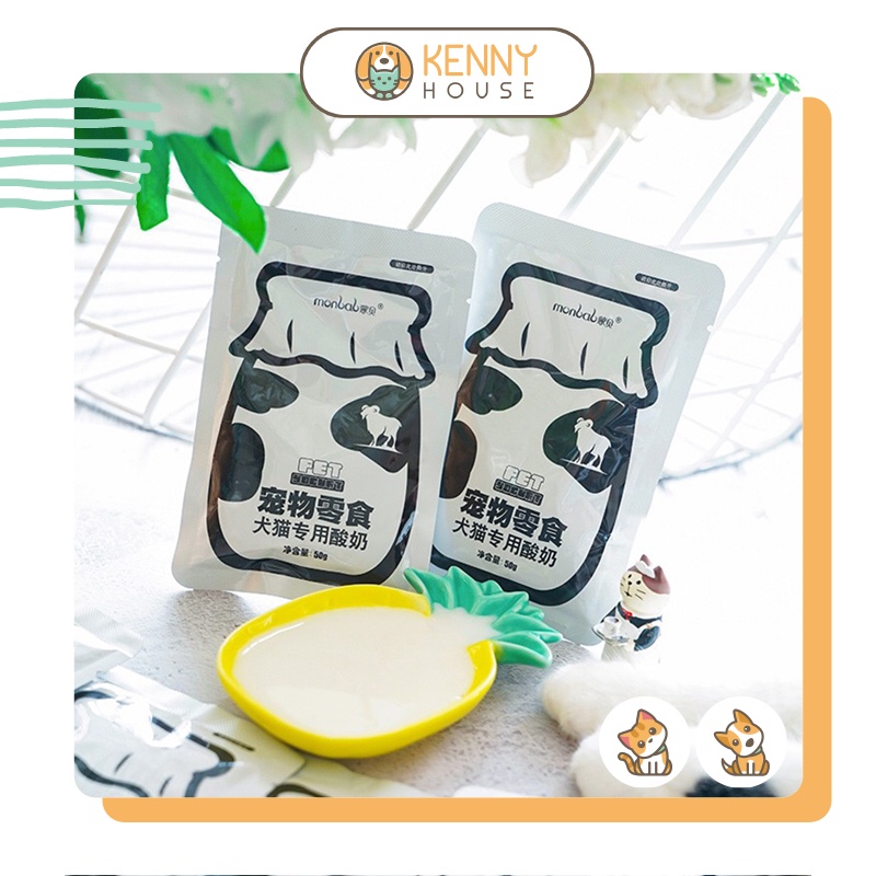 [SHIP HOẢ TỐC] Sữa uống liền sữa chua uống lợi khuẩn Monbab dành cho chó mèo gói 50g