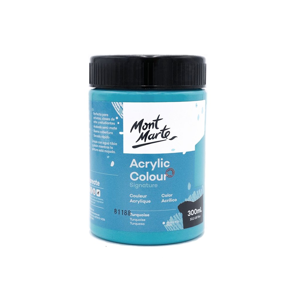 Màu Acrylic Mont Marte 300ml - Turquoise - Acrylic Colour Paint Signature 300ml (10.1oz) - MSCH3059