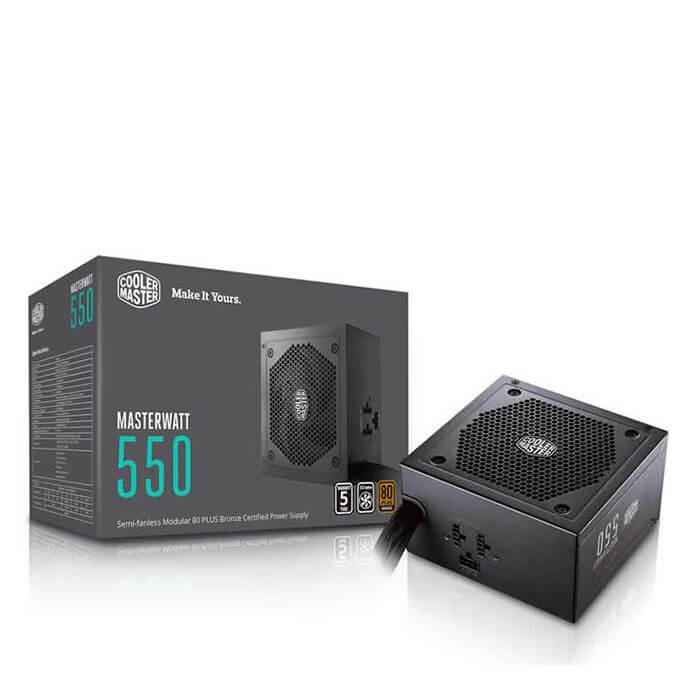 Nguồn Máy Tính Cooler Master MasterWatt 550 550W – Semi-fanless Modular 80 Plus Bronze