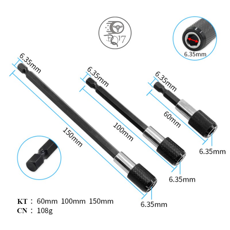 [ BỘ 3 ĐẦU NỐI TÔ VÍT, BẮN VÍT DÀI 150MM ] 100% NHƯ HÌNH - ĐẦU LỤC GIÁC THAY NHANH