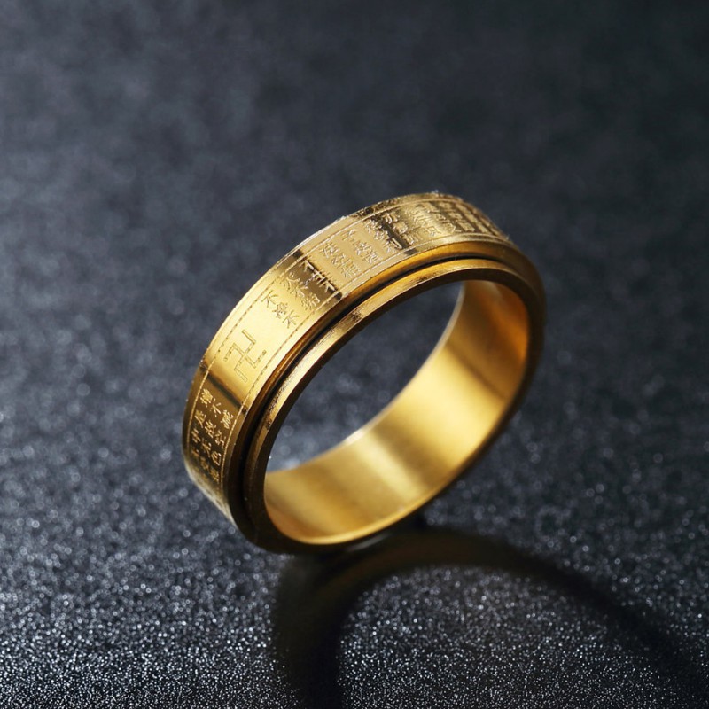 Nhẫn Bát Nhã Bản Nhỏ Xoay 360 Độ Titan Ko Han Rỉ TT 3639