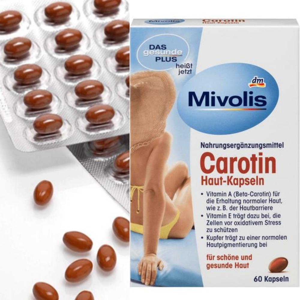 Viên chống nắng Mivolis Carotin 60v- Nhập khẩu Đức - Shop Mecici