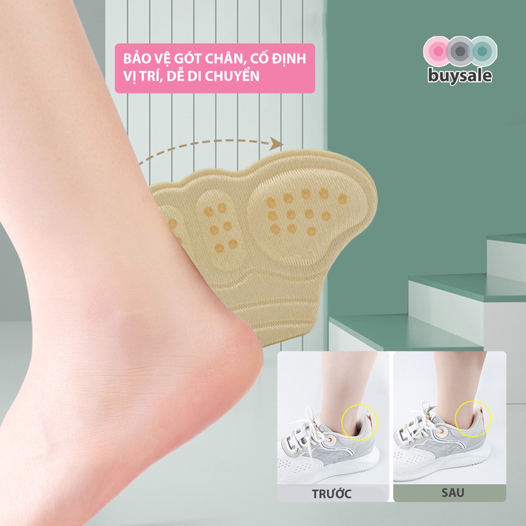 Lót giày bảo vệ gót chân, giảm size chất liệu EVA cao cấp có ép hạt silicone BuySales - BSPK275