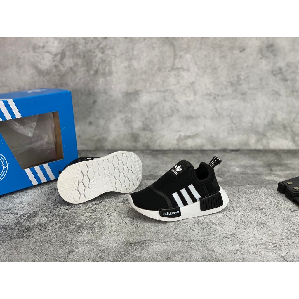 Giày NMD Kid Den Sọc Trắng