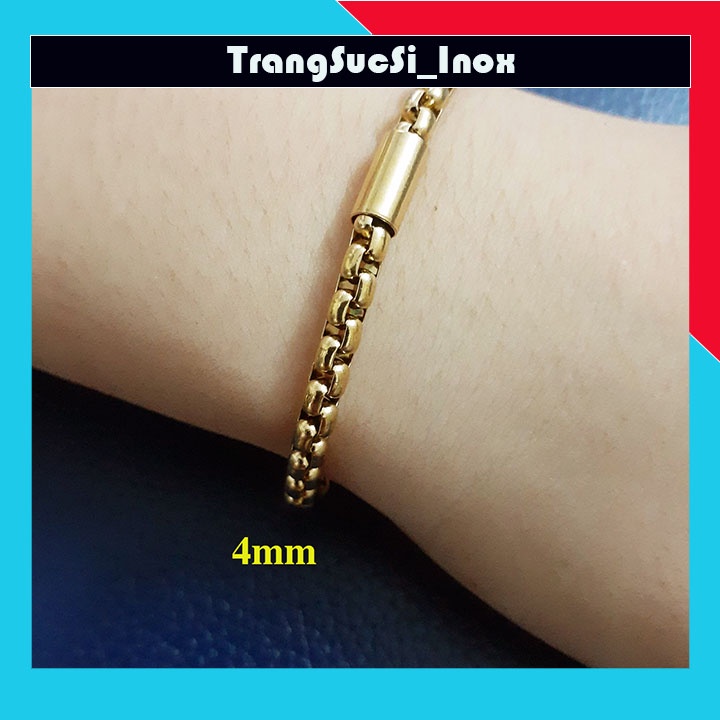 Sỉ Lắc tay kiểu ống trúc khóa xịn mạ vàng sáng đẹp, không đen, phù hợp cho cả nam và nữ