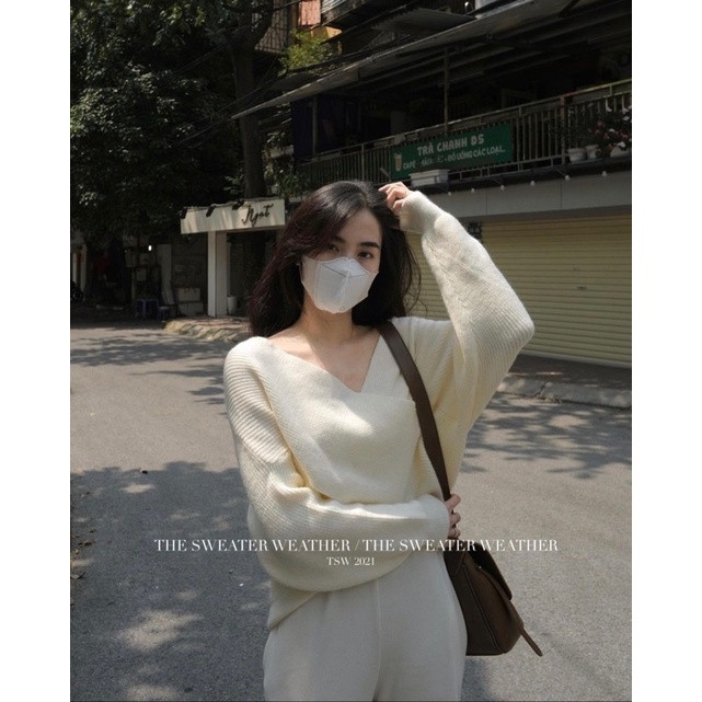 Áo len xoắn chéo ngực siêu tiểu thư kèm ảnh thật | BigBuy360 - bigbuy360.vn