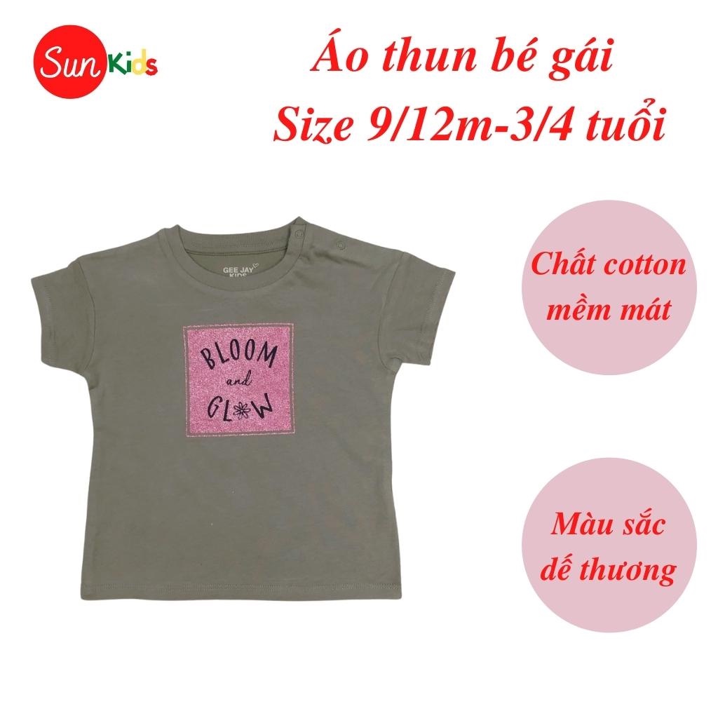 Áo thun cho bé gái, áo phông bé gái chất cotton mềm mát, size 9m - 3/4 tuổi - SUNKIDS1