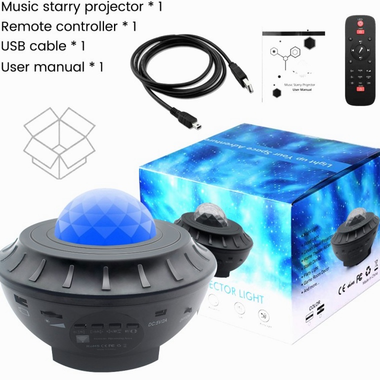 Đèn LED chiếu hình vì sao / sóng biển cho ban đêm lãng mạn đầy màu sắc